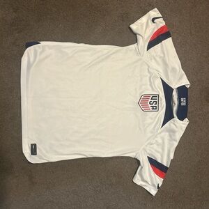Nike White Soccer Jersey with Red and Blue Accents